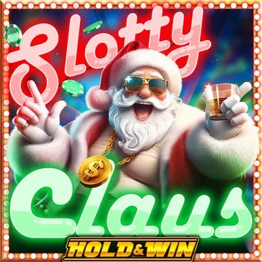 Slotty Claus in the Golden Lady Casino lobby